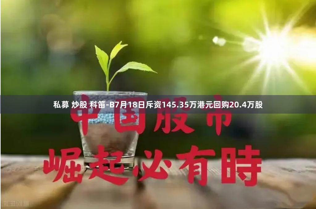 私募 炒股 科笛-B7月18日斥资145.35万港元回购20.4万股