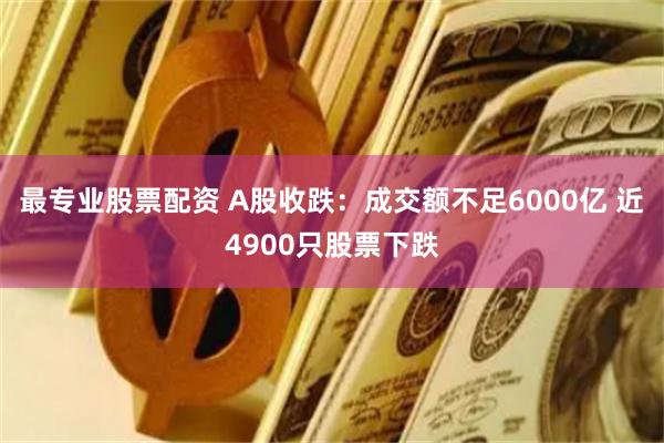 最专业股票配资 A股收跌：成交额不足6000亿 近4900只股票下跌