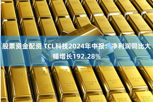 股票资金配资 TCL科技2024年中报：净利润同比大幅增长192.28%